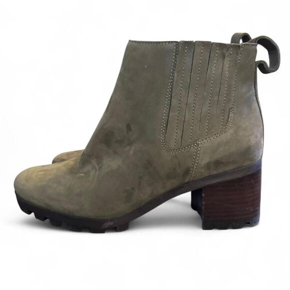 Vionic Wilma Women’s Size 9 Olive Green Suede Ankle Boots Side Zip Block Heel Co - Picture 2 of 8